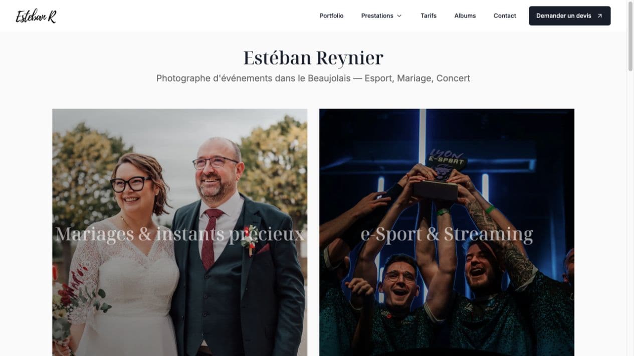 Page d’accueil et portfolios d’EstebanR Photos